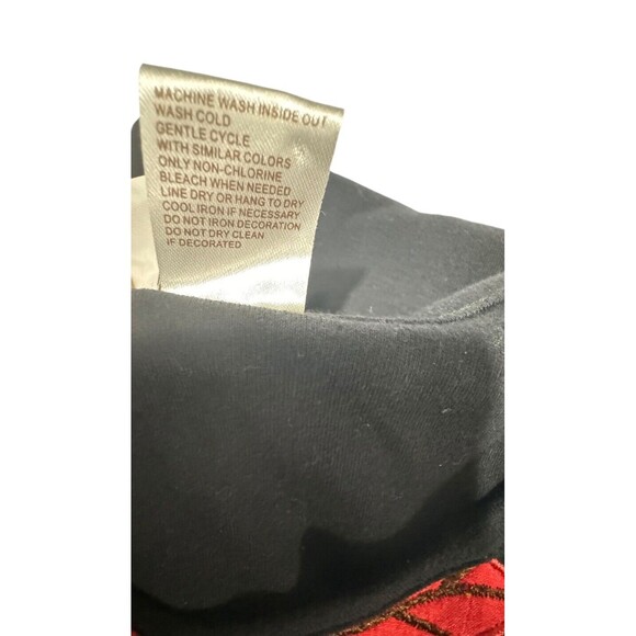 Vintage Peanut Butter & Jelly Black Sweater‎ Red Poinsettia Sequin Women’s XL - Picture 10 of 11